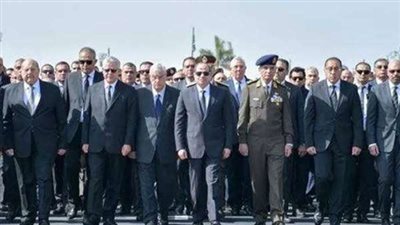 الرئيس السيسي يتقدم الجنازة العسكرية للواء محمد أمين نصر