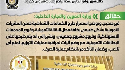 حقيقة وقف صرف الكمامات القماشية ضمن المقررات التموينية خلال شهر يوليو