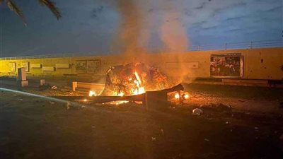 حريق هائل بمطار المثني ببغداد