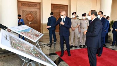 الرئيس يتابع الموقف التنفيذي والانشائي الخاص بمدينة الفنون بالعلمين