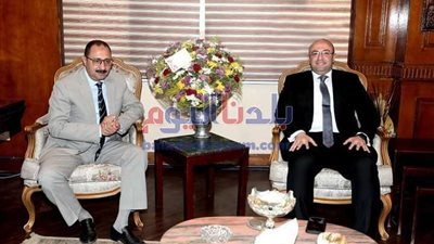 محافظ بني سويف يزور مدير الأمن الجديد ويشكر السابق
