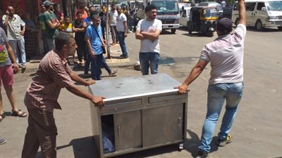 بالصور| التحفظ على 140 حالة إشغال طريق متنوعة بحي منتزه اول وثان بالأسكندرية