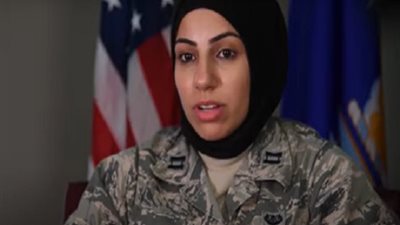 شاهد.. أول محجبة في سلاح الجو الأمريكي