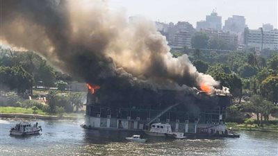 شاهد.. أول فيديو لحريق مركب الزمالك