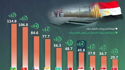 مصر تحتل المركز السابع في مجال الاستثمار الدولي في الطاقة المتجددة