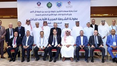 بالصور | البعثة الرياضية بوزارة الداخلية تفوز بالمركزين الأول والثاني ببطولة الشرطة العربية للبادل