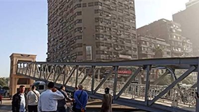 سقوط جزء من كوبرى مشاة في الاتجاه المؤدي إلى شارع السودان