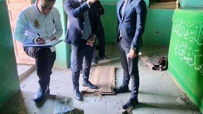 بالصور.. النيابة الادارية تعاين موقع ضريح 