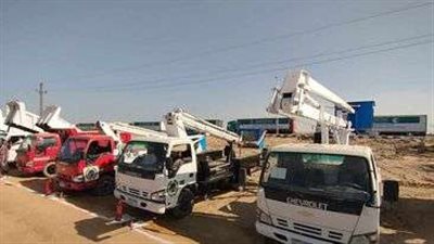 محافظ شمال سيناء يشهد اصطفاف سيارات ومعدات مواجهة الأزمات والكوارث