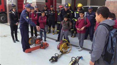 الحماية المدنية تستقبل زيارة من تلاميذ إحدى المدارس بسوهاج