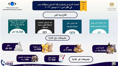 إنفوجراف.. تعرف على الحصاد الأسبوعي لنشاط جهاز حماية المستهلك