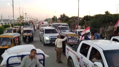 احتفالات  في أسوان بعد فوز الرئيس عبد الفتاح السيسي بولاية رئاسية جديدة