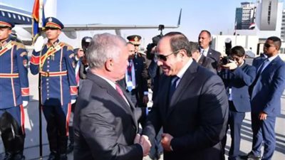 بلدنا اليوم تنشر بث مباشر من فعاليات استقبال السيسي لملك الأردن