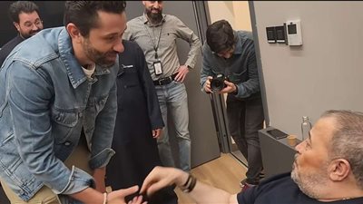 كريم محمود عبد العزيز يلتقي جورج وسوف ويتذكر والده الراحل |فيديو