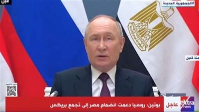 بوتين: محطة الضبعة مشروع ضخم يضم أكثر من 16 ألف عامل مصري