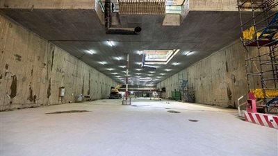 النقل تنشر  نسب أعمال تنفيذ محطة الرماية (صور)