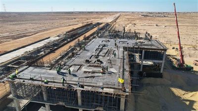 النقل تنشر  نسب تنفيذ محطة الضبعة للقطار السريع