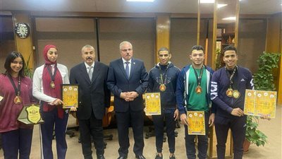 طلاب «تربية رياضية» قناة السويس يحصدون 5 ميداليات ذهبية ببطولة كأس العالم للقوة البدنية