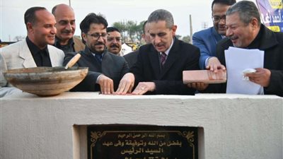 محافظ الغربية والنائب أحمد البرلسي يضعان حجر الأساس لمدرسة أغا بالمحلة الكبرى
