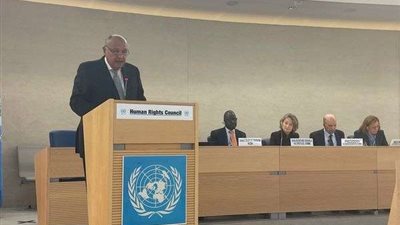 وزير الخارجية يلقي بيان مصر أمام الدورة الـ 55 لمجلس حقوق الإنسان في جنيف
