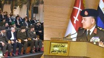 الفريق أسامة عسكر يشهد مناقشة البحث الرئيسي للأكاديمية العسكرية