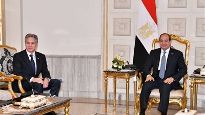 الرئيس السيسي يستقبل وزير الخارجية الأمريكي لبحث آخر التطورات الراهنة في قطاع غزة