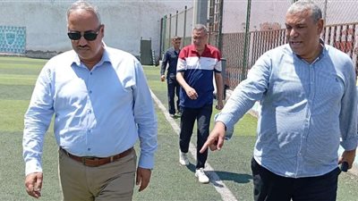 وكيل رياضة القليوبية يتابع الأعمال الإنشائية بنادي بنها الرياضي