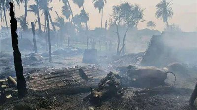 إصابة 10 أشخاص في حريق بـ 4 منازل بسوهاج (صور)