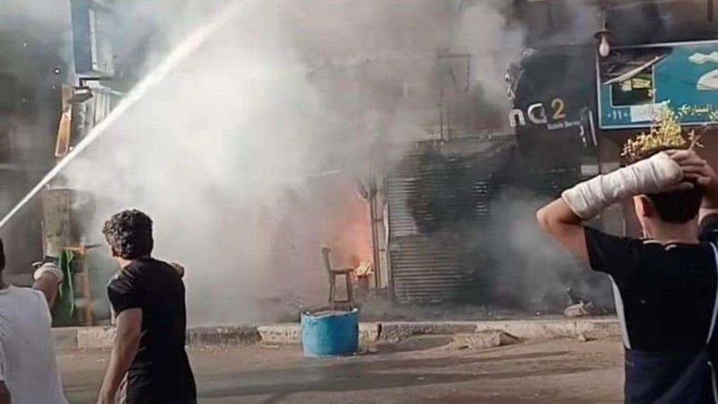 نشوب حريق هائل فى