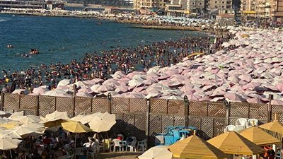 شواطئ الإسكندرية مزدحمة بالمصطافين.. وموجات تسونامي بين الواقع والخيال