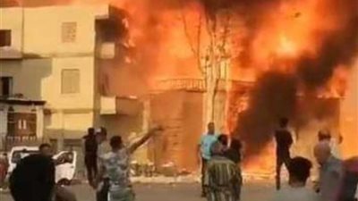 حريق يلتهم مخزن أخشاب بمنطقة الحي الشعبي بمدينة الإنتاج الإعلامي