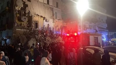 عاجل|انهيار عقار سكني في حدائق القبة