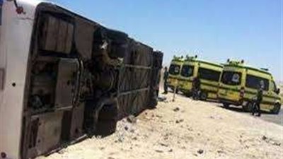إصابة 14 شخص إثر انقلاب اتوبيس بمنطقة الرماية بالجيزة