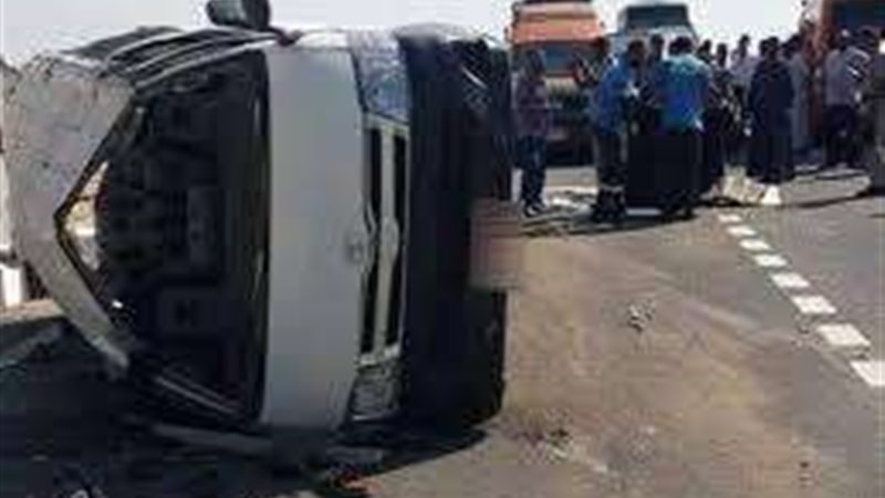 حادث انقلاب ميكروباص