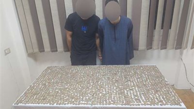 ضبط 1945 عملة أثرية بحوزة شخصين بالجيزة