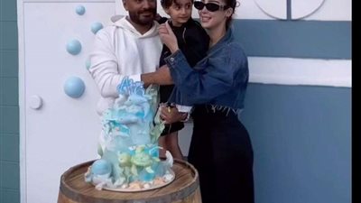 بعد انفصالهم .. تامر حسني وبسمه بوسيل يحتفلان بعيدميلاد ابنهم معا