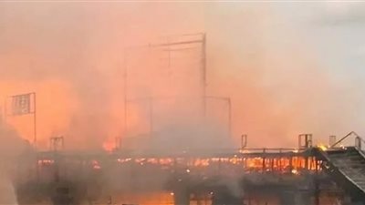 حريق هائل في كافيه بسيدي جابر بالإسكندرية | صور