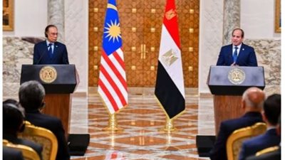 الرئيس السيسي يشهد توقيع مذكرة تفاهم مع ماليزيا بمجال الشؤون الإسلامية