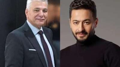 نجوم الفن يشاركون في عزاء حما الفنان حمادة هلال بمسجد حسن الشربتلي