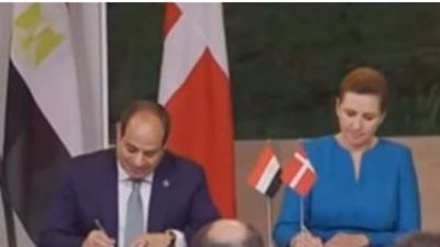 الرئيس السيسي ورئيسة وزراء الدنمارك يوقعان إعلان شراكة استراتيجية بين البلدين