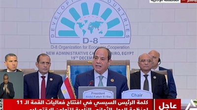 الرئيس السيسي يعلن إطلاق مبادرات جديدة لتعزيز التعاون بين الدول الثماني النامية