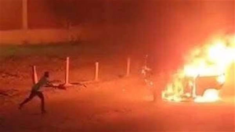 حريق ميكروباص