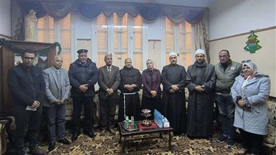 وفد لتقديم التهنئة للإخوة الأقباط بكنيسة الفرنسيسكان بمناسبة أعياد الميلاد بكفر الدوار