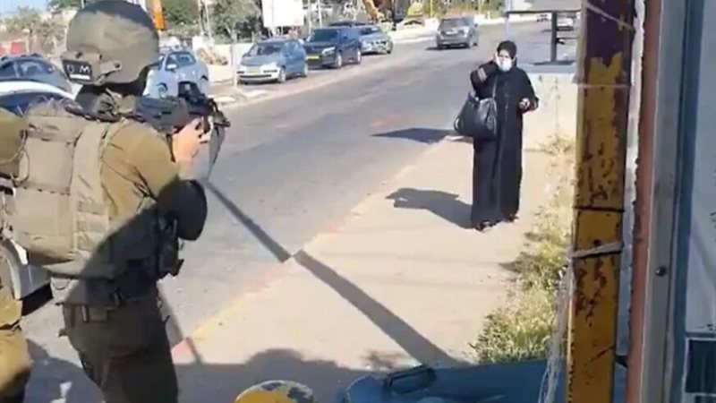 امرأة فلسطينية تحاول