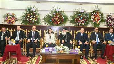 محافظ البحيرة ورئيس جامعة دمنهور ومدير أمن البحيرة يقدمون التهنئة بعيد الميلاد المجيد بمقر المطرانية بدمنهور