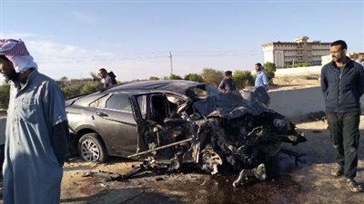 مصرع شخصين وإصابة 3 في حادث انقلاب سيارة ملاكي على الطريق الدولي الساحلي