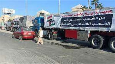 الهلال الأحمر المصري: مستمرين في إدخال المساعدات لقطاع غزة على مدار الساعة