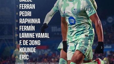 رافينيا يقود هجوم برشلونة أمام فالنسيا في كأس ملك إسبانيا