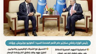 رئيس الوزراء يلتقي جوتيريش لبحث التعاون خلال قمة الاتحاد الأفريقي