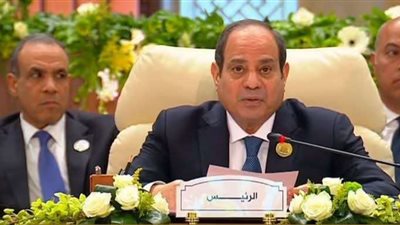 السيسى يؤكد ضرورة السعي لإقامة دولة فلسطينية